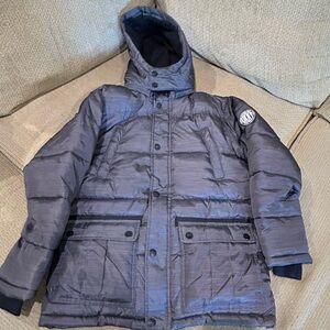 DKNY Kids Puffer Jacket - Dark Gray removable hood